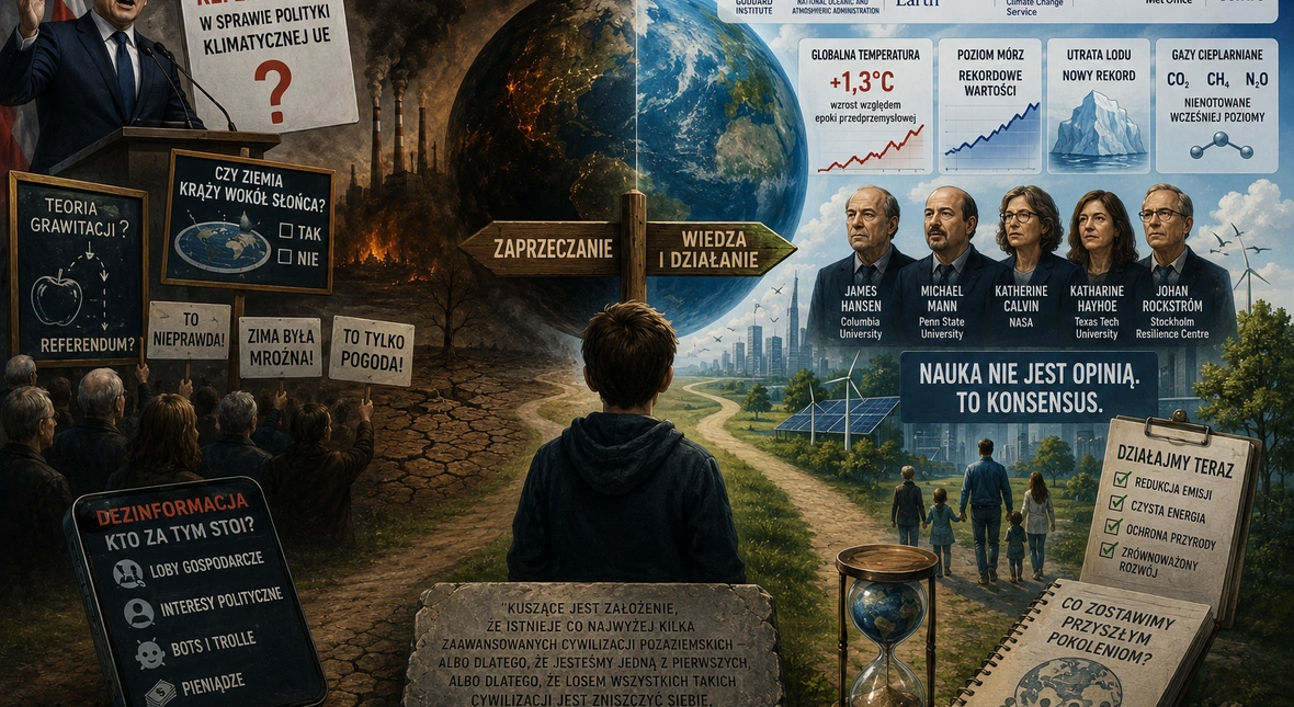 Image for Nawrocki chce referendum w sprawie klimatu. Może zapytajmy Polaków, czy Ziemia może krążyć wokół Słońca