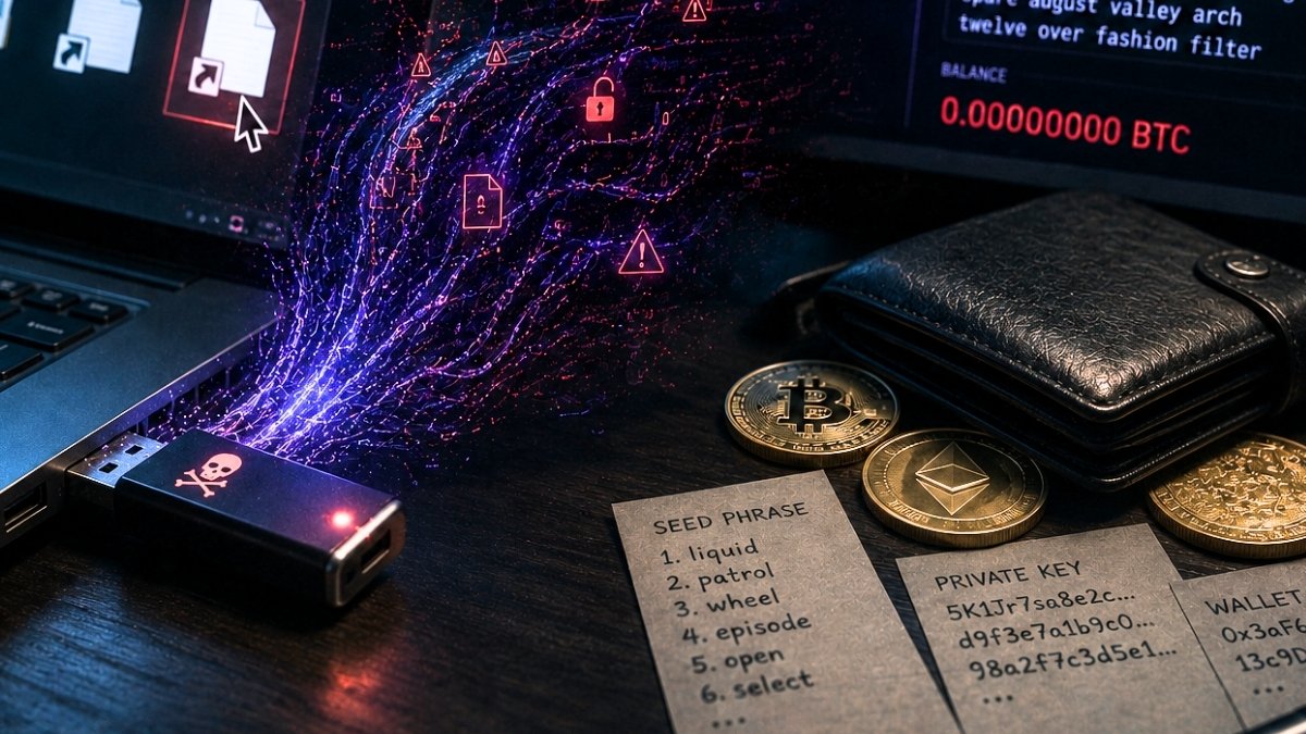Stary trik z pendrive’em wraca. Teraz czyści portfele krypto