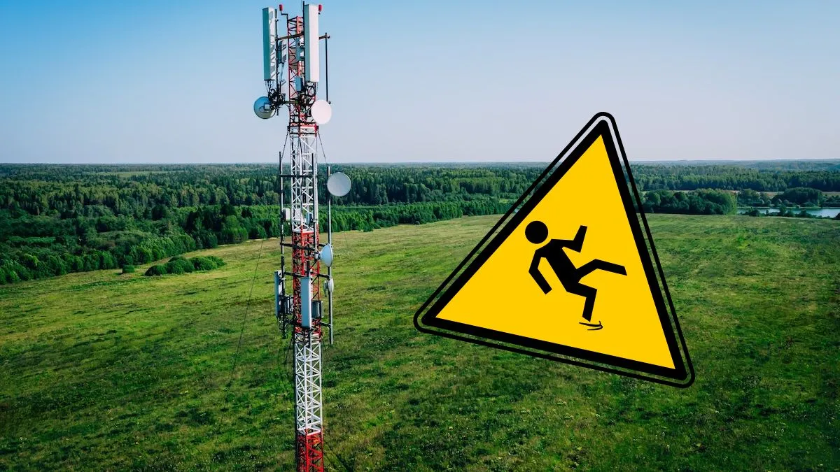 Maszt 5G wypadek