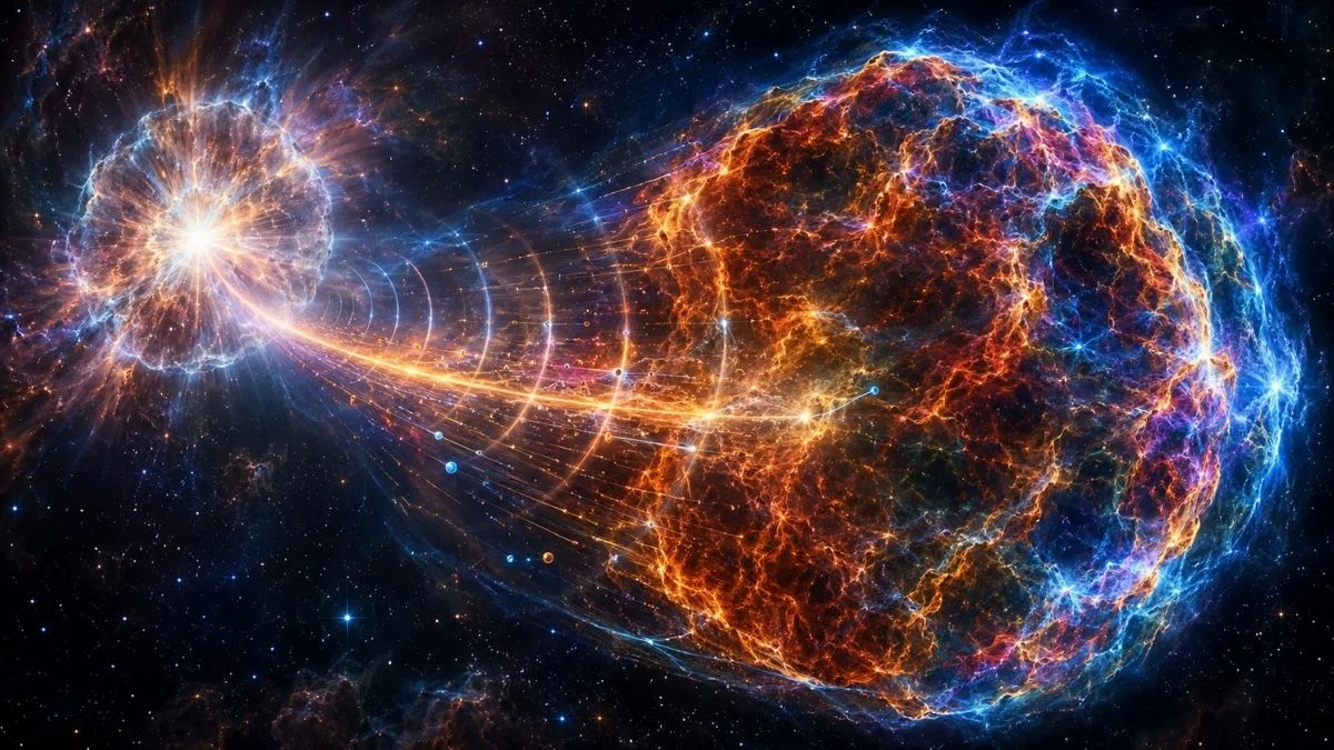 Gwiazda umarła tysiące lat temu. przez cały czas strzela w kosmos