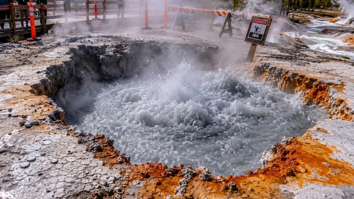Ziemia w Yellowstone nagle pękła. Powstało wrzące jacuzzi