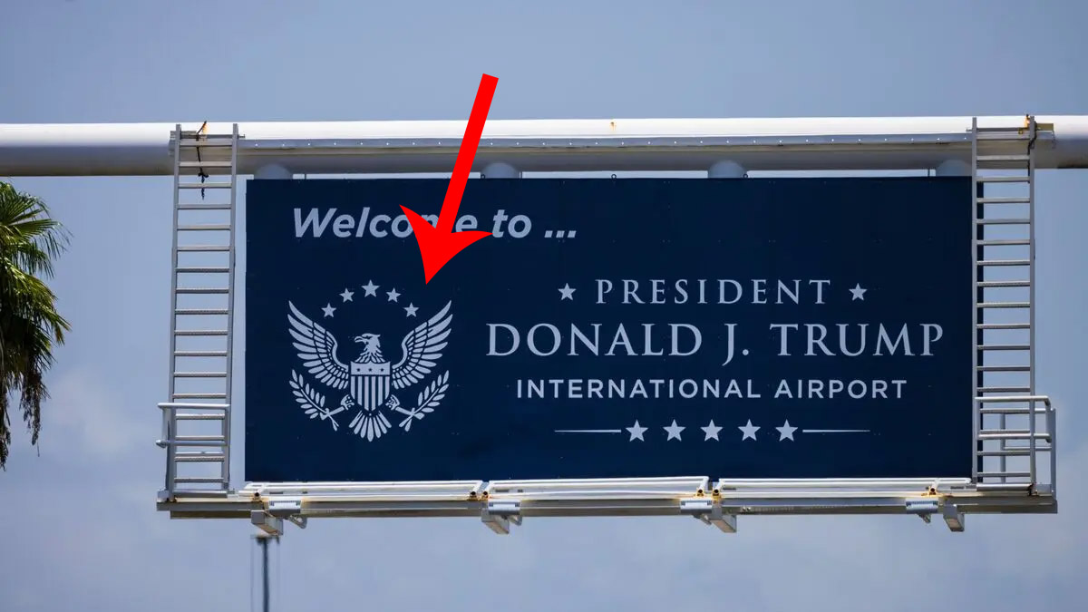 Logo lotniska Trumpa ma problem. Im dłużej patrzysz, tym jest gorzej