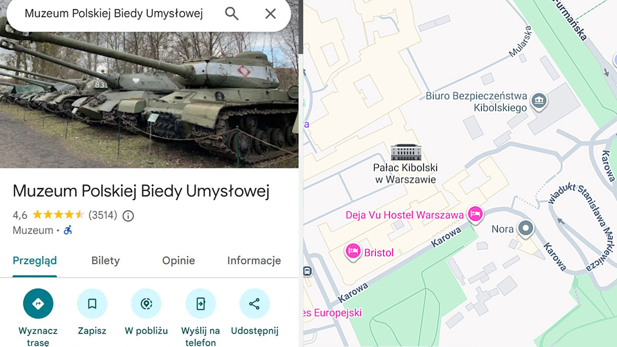 Zdemolowali Warszawę w Mapach Google. „Pałac Kibolski” to pikuś przy innych nazwach