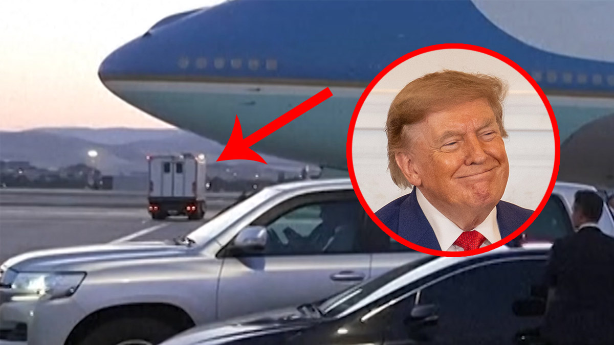 A fresh  standard for presidential travel. Trump got into a truck