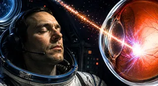 Kosmos zapala światło wewnątrz oka astronauty