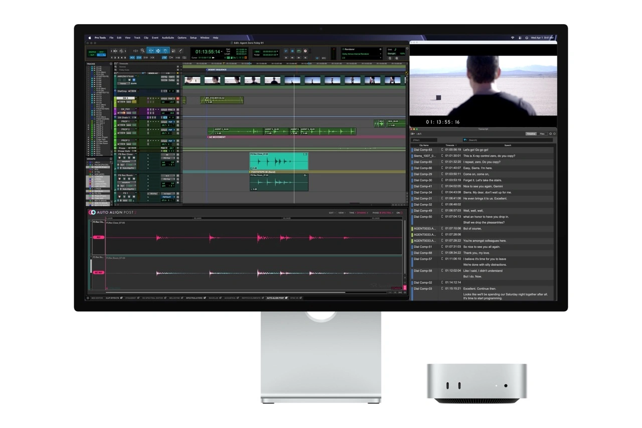 Mac mini z Apple M6 i monitor Apple Studio Display
