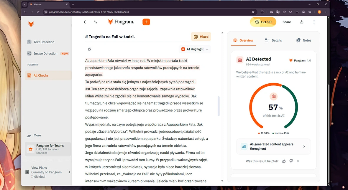 Image for Sprawdziłam wykrywacz AI, który zachwycił internet. Czy można na nim polegać?
