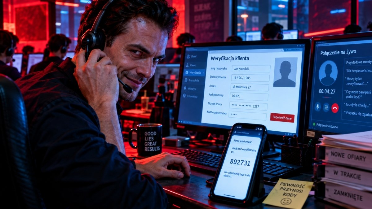 SMS wygląda jak potwierdzenie z banku. Oszust wysłał go podczas rozmowy