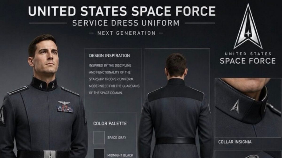 Trump pokazał nowe mundury Sił Kosmicznych i się zaczęło. „Miks Star Wars i Star Treka”