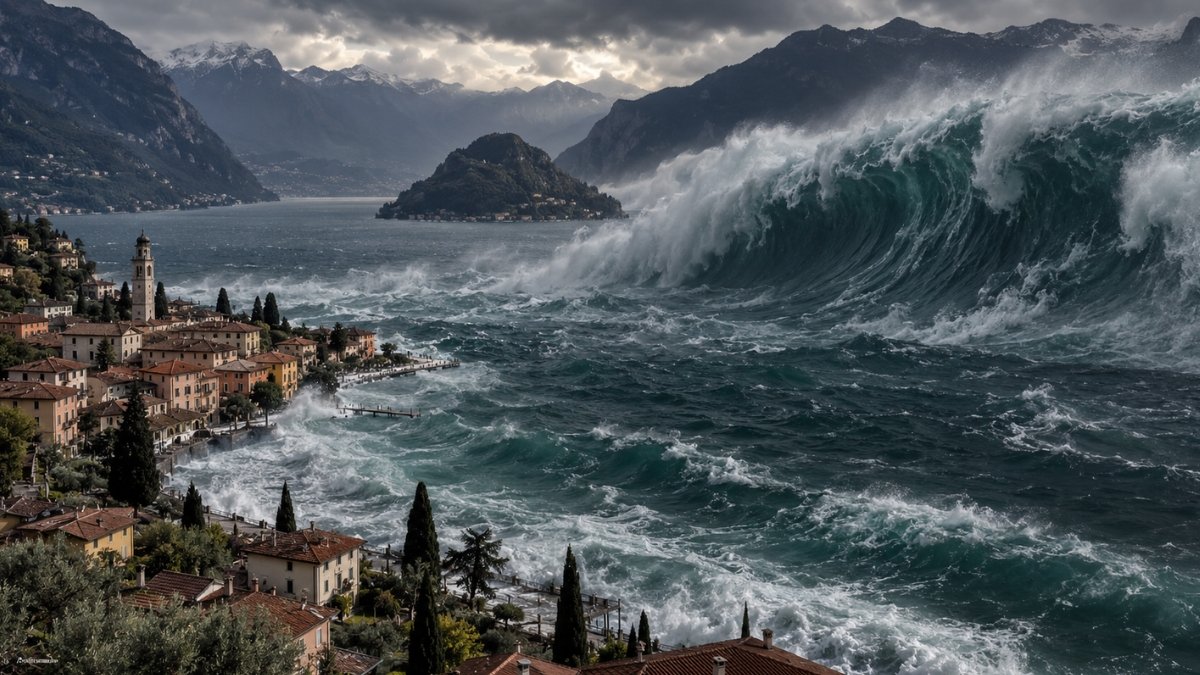 Włoskie jezioro potrafi stworzyć gigantyczne tsunami. Ludzie sami je napędzają